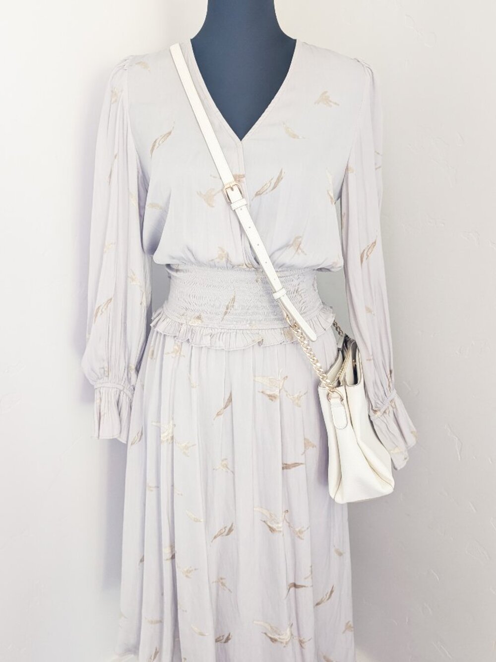 NWT DownEast bird smocked waist midi dress - XS